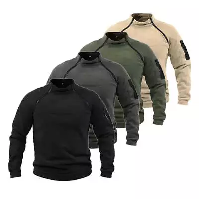 Men's Tactical Fleece Jacket: Warm Windproof Outdoor Coat • £18.99