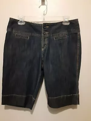 Madison Womens Blue Jean Shorts Size 8 Mid Rise Stretch Cotton Spandex • $11