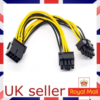 £3.49 • Buy PCI-E 8-Pin Female To Dual 8-Pin 6+2 Pin Male Video Card Power Cable 18AWG 
