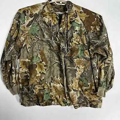 Vintage Spartan Camo Jacket Men XL Brown Green Sheer Full Zip Made In USA FLAW • $14.69
