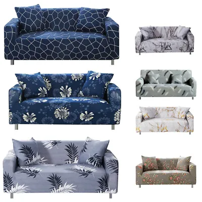 $15.42 • Buy 1 2 3 4 Seater Stretch Sofa Covers Printed Universal Slipcover Couch Protector