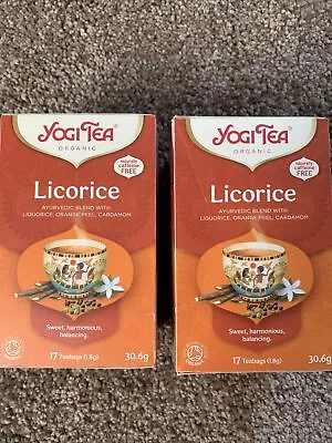2 Boxes Of Yogi Tea Licorice 17 Bags In Each Box . BB 31/03/24 • £1.50
