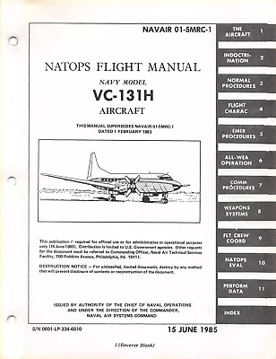 VC-131H Flight Manual 1985 Aircraft Manual  -CD • $27.99