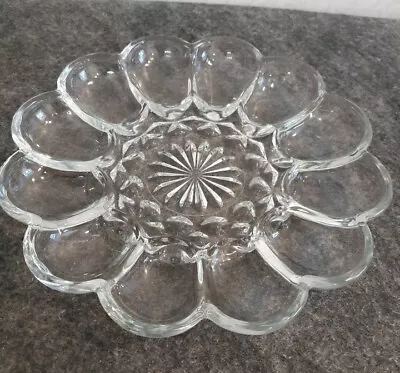 Beautiful Vintage Anchor Hocking Presence Clear Glass Deviled Egg Dish Tray  • $14.99