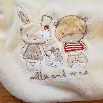 George Asda Millie And Max White Pram Blanket Blankie Soft Soother Comforter • £12.99