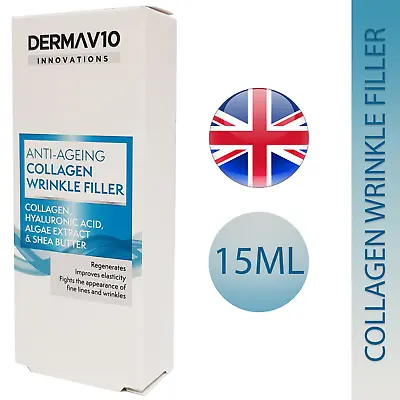 £2.99 • Buy Derma V10 Deep Wrinkle Anti-Ageing Collagen Filler Face Cream 15ml