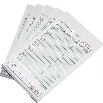 20 Pack - 2 Part Green Carbonless Guest Check Pads - 50 Pages Per Server Pad • $31.95