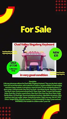 Chad Valley Singalong Keyboard • £17.50