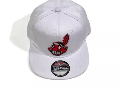 Vintage Cleveland Indians Chief Wahoo SnapBack Hat White Adjustable White UV • $25.50