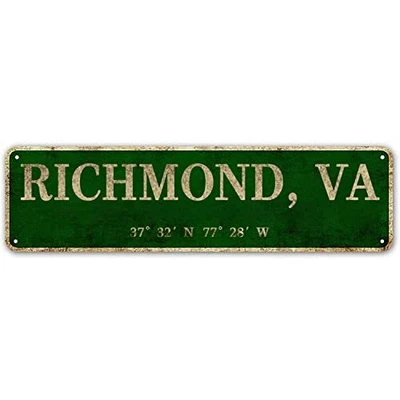 $15.13 • Buy Store Richmond Va City Sign Rustic Vintage Metal Art Wall Decor Office/home/clas