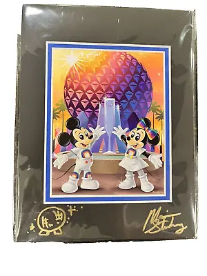 2024 SIGNED Matted 6x8  Festival Of The Arts  Maria Stuckey Retro Epcot Mickey 5 • $47.99