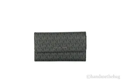 Michael Kors Jet Set Travel Leather Large Trifold Wallet Clutch • $59