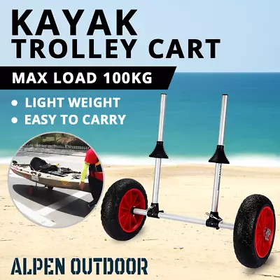 Kayak Trolley Carrier Cart Wheel Collapsible Foldable Aluminium Canoe 100kg AU • $60