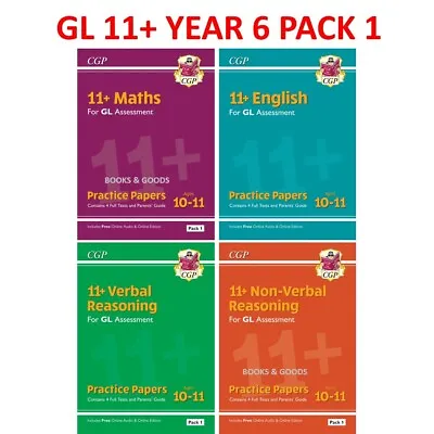 11+ Plus Year 6 GL  Assessment Practice Papers PACK 1 With Answer Ages 10-11 Cgp • £43.99