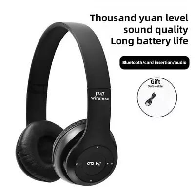 Wireless Bluetooth Headphones Headset Micro SD FM Radio Foldable • $18