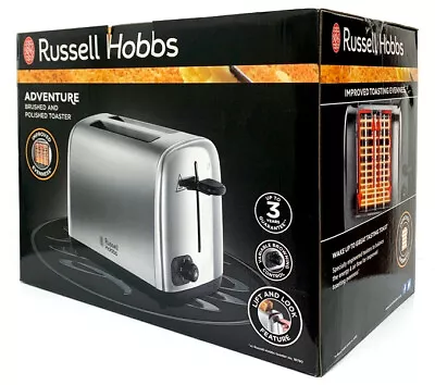 £21.99 • Buy Russell Hobbs Adventure - Brushed 2 Slice Toaster Polished St Steel 24080-24081