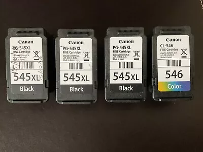 Canon Empty Ink Cartridges 3 X Black 545XL & 1 X Colour 546 • £20