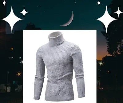 Men's Turtleneck Soft Sweater 2024 Warm Knitted Autumn/winter Pullover Jumper 🥼 • $14.99