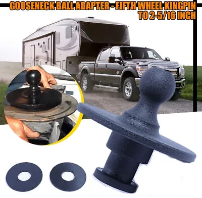 Gooseneck Ball Adapter Trailer Forge Kingpin With 5th Wheel Hitch W/ 2 Gaskets • $180.55