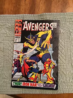 Avengers #51 Marvel 1967 Marvel Comics Goliath Iron Man And Thor 12 Cent Fine • $14.50