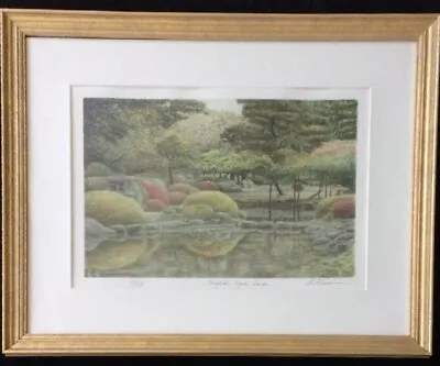 $1150 • Buy Harold Altman Signed Lithograph “Shinjuku Gyoen Garden”  ~ 89/285 ~ Tokyo, Japan