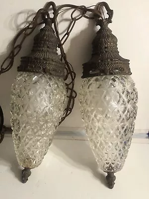 Vintage Double Pineapple Swag Lamps • $199