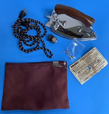 Vintage Durabilt #181 Folding Travel Iron Winsted Hardware MFG TESTED WORKS! EUC • $45