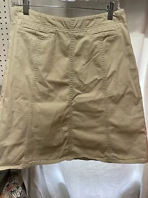 Eddie Bauer Cotton Travel Skirt Khaki Beige Size 6 A-Line Mid Length Skirt  • $9.99