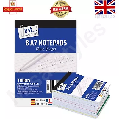 8 A7 Notebooks Lined Paper Small Easy Notepads Lined Paper Writing Jotter Pad • £2.99