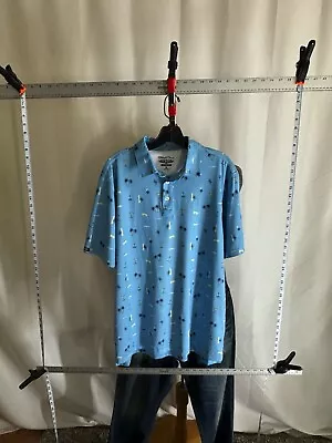 Straight Down Las Vegas Country Club Palm Trees POLO SHIRT Medium M Golf  • $16