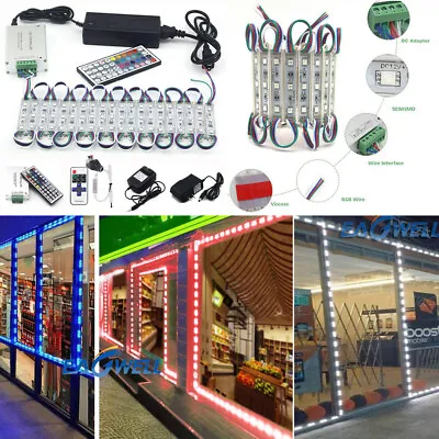 $34.49 • Buy 10~100ft 5050 SMD 3 LED Bulb Module Lights Club Store Front Window Sign Lamp Kit