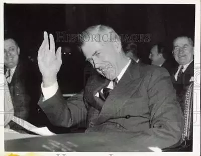 1945 Press Photo Henry Wallace Takes Stand Before Senate Commerce Committee DC • $19.99