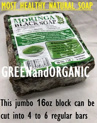 100% Natural HERBAL MORINGA Black Soap VEGAN Anti Acne/Fungus/Blemish/Psoriasis • $25.87