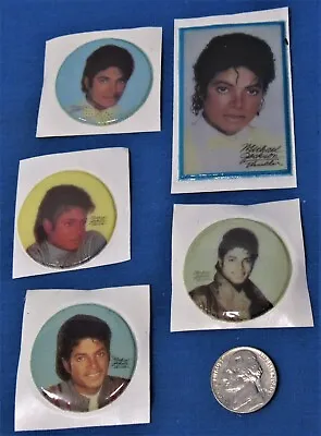 Michael Jackson ~ Thriller ~ Photo Badge Set ~ 5 Different Thick 1980's Buttons • $3.85