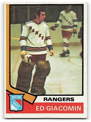 1974-75 Topps #160 ED GIACOMIN New York Rangers  NICE CARD !!! • $1.99