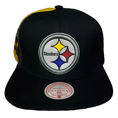 Mitchell & Ness Pittsburgh Steelers NFL Snapback Cap 3D Logo Black Hat NWT • $29.99