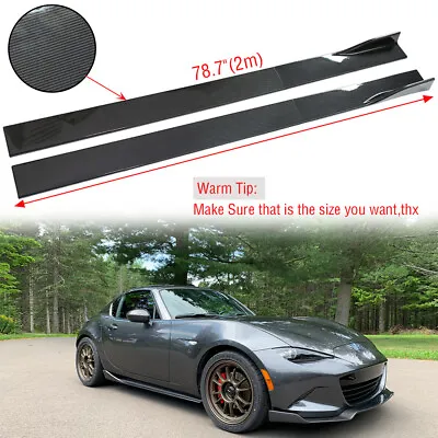 78.7'' Carbon Fiber Side Skirt Rocker Panel Lip For For Mazda 2 3 6 MX-5 Miata • $95.11