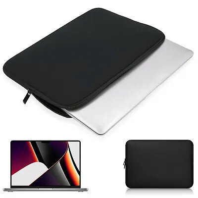 $13.96 • Buy Sleeve Case For Macbook Pro Air M1 2021 Black Soft Bag School/Business/Travel