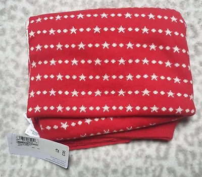 M&S Marks And Spencer Baby Blanket With Cashmere Red White Approx 28 X 34 Inches • £17.99