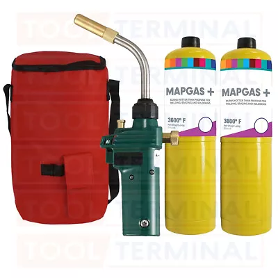  Plumbers Hot Bag Mapp Pro Gas Torch 2 X Map Gas Solderding Brazing Blow Torch • £69.99
