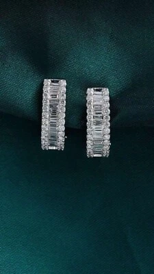 £136.59 • Buy 1Ct Natural Diamond 10K White Gold Cluster Earrings EU13-10-21