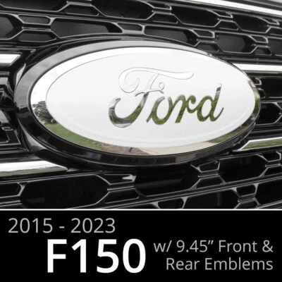 $22.99 • Buy BocaDecals 2015-2023 Ford F150 Emblem Overlay Insert Decals WHITE (Set Of 2)