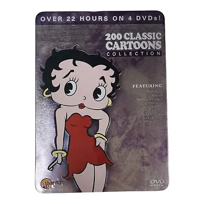 Vintage Classic Cartoons Collection Pop Flix DVD 200  4 Disc Set Betty Boop Tin • $18.86
