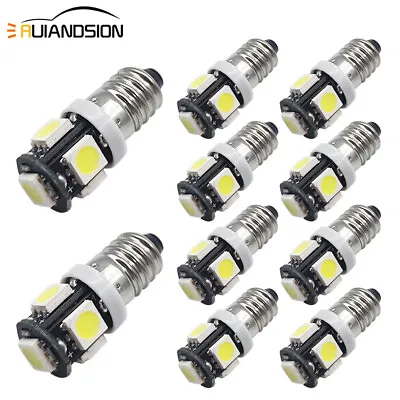 10x E10 MES Screw LED Xenon White Car Interior Bulb Torch Headlamp Flashlight12V • $10.29