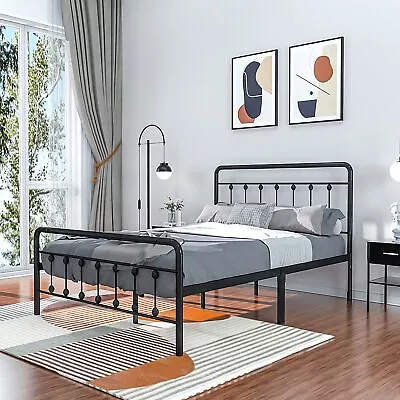 Noillats Metal Bed Frame Full Size With Vintage Headboard And Footboard Solid S • $122.91