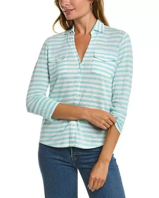 J.Mclaughlin Brynn Linen-Blend Stripe Top Women's  Xl • $36.65