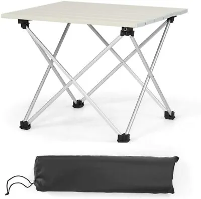 £21.99 • Buy Portable Folding Camping Table Aluminum Lightweight Roll Up Table W/Carrying Bag