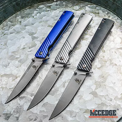 8 1/4 Inch Tactical Pocket Knife Full Metal Handle Survival Knife Folding Knife • $16.47