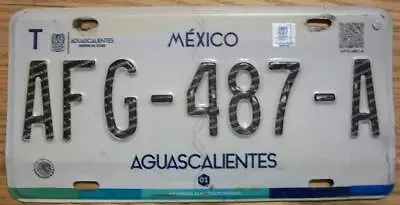 SINGLE MEXICO State Of AGUASCALIENTES LICENSE PLATE - AFG-487-A - AUTOMOVIL • $15.99