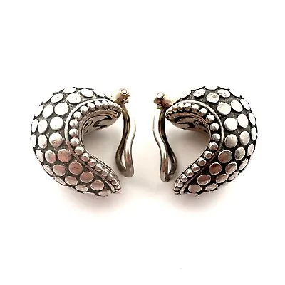 John Hardy Sterling Silver Dot Collection Buddha Belly Clip-On Earrings-A2421 • $139.99